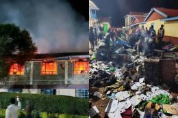 Collage photo of a strike at Tengecha Boys High School